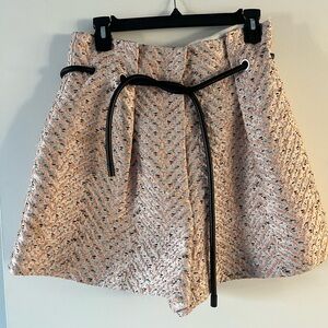3.1 Phillip Lim Pink Tweed Mini Skort with Black Belt